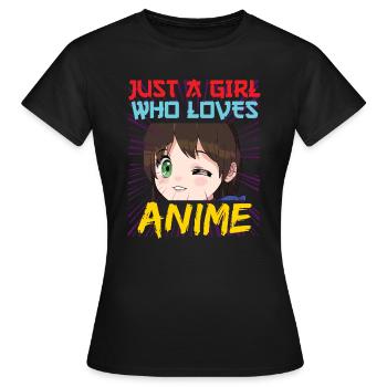 Anime drôle disant juste une fille - T-shirt Femme - noir - Devant - AI Model Female 172 dark (172cm)