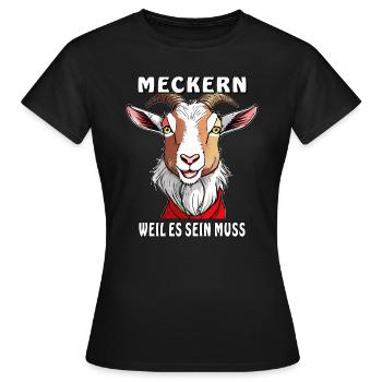 LA CHÈVRE SE PLAINT PARCE QU’IL LE FAUT - T-shirt Femme - noir - Devant - AI Model Female 172 dark (172cm)