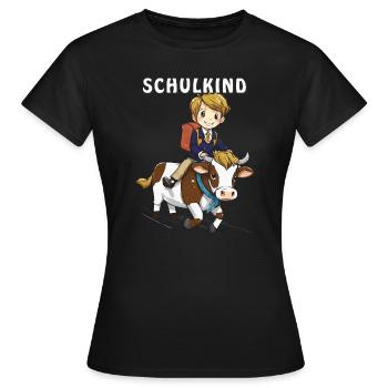 VACHE D’ÉCOLIER - T-shirt Femme - noir - Devant - AI Model Female 172 dark (172cm)