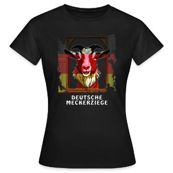 CHÈVRE ALLEMANDE QUI SE PLAINT - T-shirt Femme - noir - Devant - AI Model Female 172 dark (172cm)