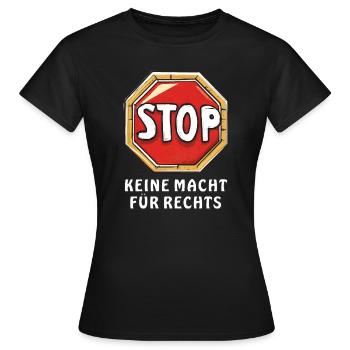 STOP SIGN NO POWER FOR RIGHT - Women's T-Shirt - black - Front - AI Model Female 172 dark (172cm)