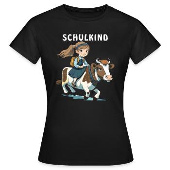 ÉCOLIÈRE FILLE VACHE - T-shirt Femme - noir - Devant - AI Model Female 172 dark (172cm)