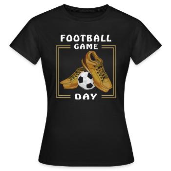 CHAUSSURES DE FOOTBALL FOOTBALL JOUR DE MATCH DE FOOTBALL - T-shirt Femme - noir - Devant - AI Model Female 172 dark (172cm)