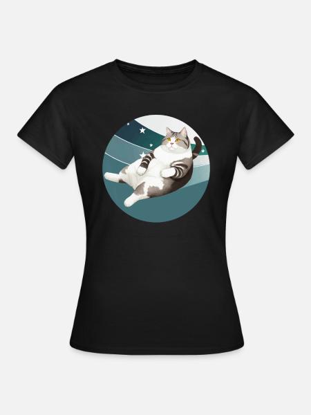 KATZE FETT - Frauen T-Shirt - Schwarz