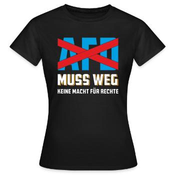 L’AFD DOIT PARTIR - T-shirt Femme - noir - Devant - AI Model Female 172 dark (172cm)