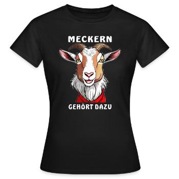 ZIEGE MECKERN GEHÖRT DAZU - Frauen T-Shirt - Schwarz - Vorne - AI Model Female 172 dark (172cm)