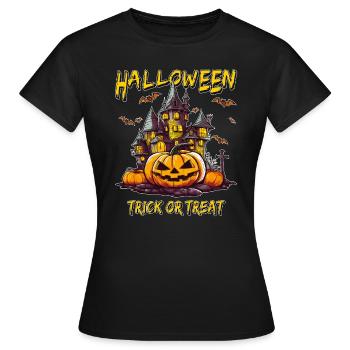 HALLOWEEN TRICK OR TREAT - T-shirt Femme - noir - Devant - AI Model Female 172 dark (172cm)