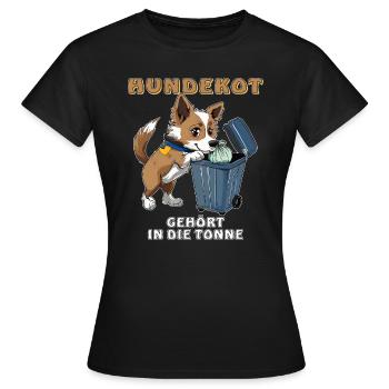 LES EXCRÉMENTS DE CHIEN DOIVENT ÊTRE JETÉS À LA POUBELLE - T-shirt Femme - noir - Devant - AI Model Female 172 dark (172cm)