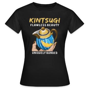 KINTSUGI UNE BEAUTÉ SANS FAILLE LIÉE DE MANIÈRE UNIQUE - T-shirt Femme - noir - Devant - AI Model Female 172 dark (172cm)