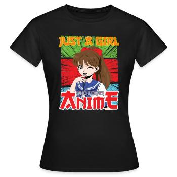 Anime Girl Manga lustiger Spruch - Frauen T-Shirt - Schwarz - Vorne - AI Model Female 172 dark (172cm)