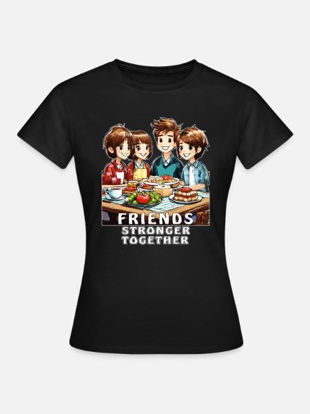 FREUNDE STRONGER TOGETHER - Frauen T-Shirt - Schwarz