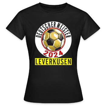 DEUTSCHER MEISTER 2024 LEVERKUSEN - Frauen T-Shirt - Schwarz - Vorne - AI Model Female 172 dark (172cm)