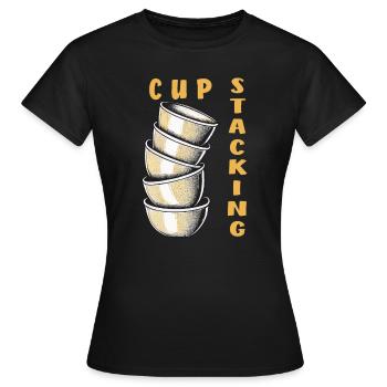 EMPILAGE DE GOBELETS - T-shirt Femme - noir - Devant - AI Model Female 172 dark (172cm)
