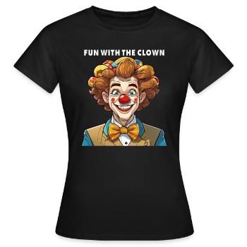 S’AMUSER AVEC LE CLOWN - T-shirt Femme - noir - Devant - AI Model Female 172 dark (172cm)