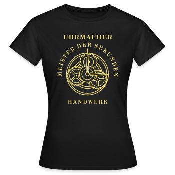 HORLOGER MAÎTRE DES SECONDES - T-shirt Femme - noir - Devant - AI Model Female 172 dark (172cm)
