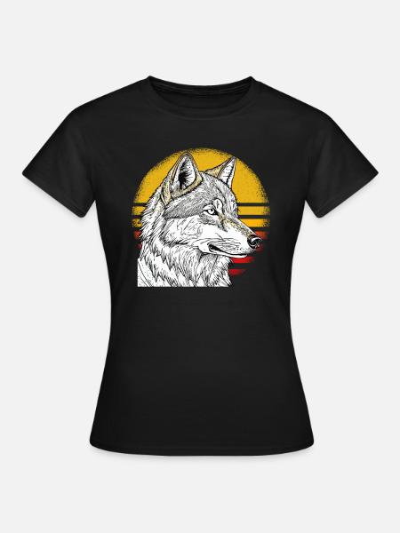 WOLF SONNE - Frauen T-Shirt - Schwarz