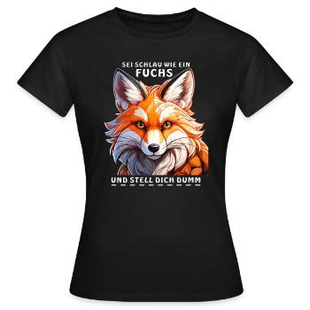 BE SMART AS A FOX - Women's T-Shirt - black - Front - AI Model Female 172 dark (172cm)