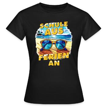 SCHULE AUS FERIEN AN - Frauen T-Shirt - Schwarz - Vorne - AI Model Female 172 dark (172cm)