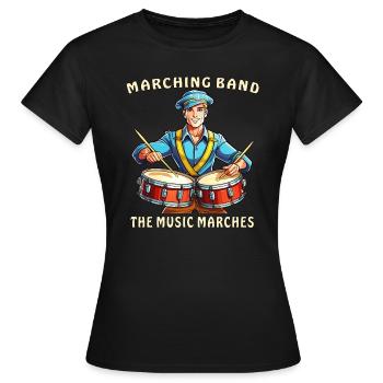 FANFARE LES MARCHES DE LA MUSIQUE - T-shirt Femme - noir - Devant - AI Model Female 172 dark (172cm)