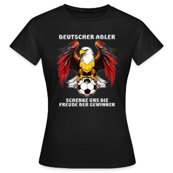 FUßBALL DEUTSCHER ADLER - Frauen T-Shirt - Schwarz - Vorne - AI Model Female 172 dark (172cm)
