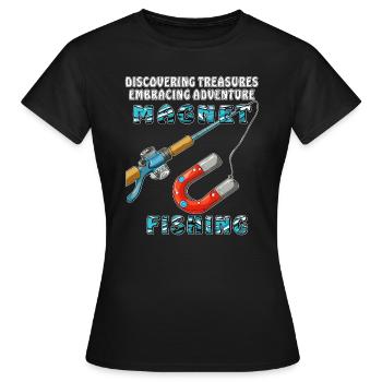 MAGNET FISHING - Frauen T-Shirt - Schwarz - Vorne - AI Model Female 172 dark (172cm)