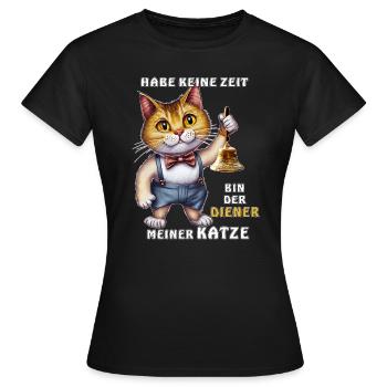 SERVITEUR DE MON CHAT - T-shirt Femme - noir - Devant - AI Model Female 172 dark (172cm)