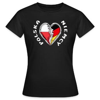 CŒUR DE POLSKA NIEMCY - T-shirt Femme - noir - Devant - AI Model Female 172 dark (172cm)