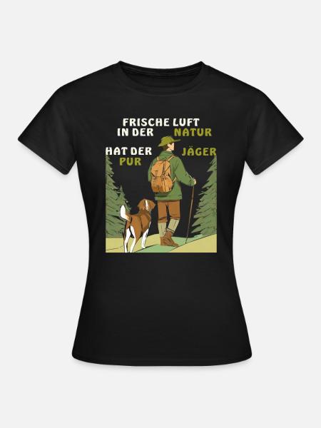 JÄGER FRISCHE LUFT NATUR - Frauen T-Shirt - Schwarz