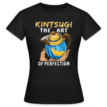 KINTSUGI L’ART DE LA PERFECTION - T-shirt Femme - noir - Devant - AI Model Female 172 dark (172cm)