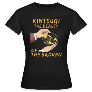 KINTSUGI LA BEAUTÉ DES BRISÉS - T-shirt Femme - noir - Devant - AI Model Female 172 dark (172cm)