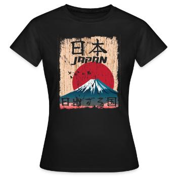 Japon Japonais - Pays du Soleil Levant - T-shirt Femme - noir - Devant - AI Model Female 172 dark (172cm)