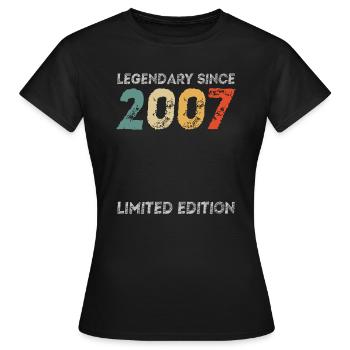 18. Geburtstag Legendary Since 2007 vintage - Frauen T-Shirt - Schwarz - Vorne - AI Model Female 172 dark (172cm)