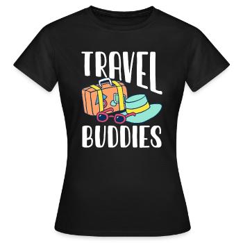 Travel buddy travel companions Travel - Women's T-Shirt - black - Front - AI Model Female 172 dark (172cm)