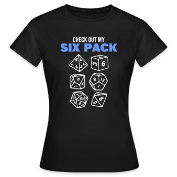 D20 Six Pack RPG Rollenspieler - Frauen T-Shirt - Schwarz - Vorne - AI Model Female 172 dark (172cm)