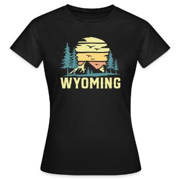 Wyoming Vintage Naturliebhaber Wyomingite Berge - Frauen T-Shirt - Schwarz - Vorne - AI Model Female 172 dark (172cm)