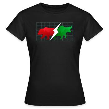 Bear Market Bull Market Exchange Crypto Stock Market - Women's T-Shirt - black - Front - AI Model Female 172 dark (172cm)