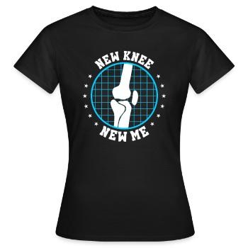 Nouveau genou, nouveau moi | Drôle d’opération du genou - T-shirt Femme - noir - Devant - AI Model Female 172 dark (172cm)