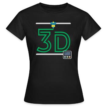 3D Printer Design | 3D Printing Love 3D Printing - Women's T-Shirt - black - Front - AI Model Female 172 dark (172cm)