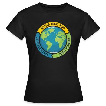 Recycle Reduce Reuse | Sustainable - Women's T-Shirt - black - Front - AI Model Female 172 dark (172cm)