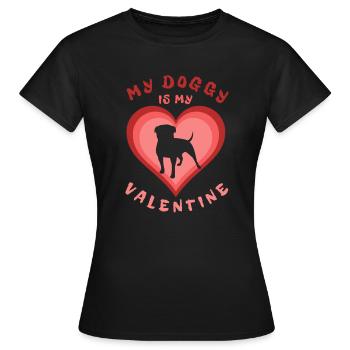 My dog is my valentine - Women's T-Shirt - black - Front - AI Model Female 172 dark (172cm)