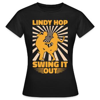 Lindy Hop Tänzer Swing Tanzpaar Swing Dance - Frauen T-Shirt - Schwarz - Vorne - AI Model Female 172 dark (172cm)