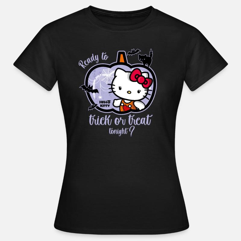 Hello Kitty Halloween Bonbons Ou Un Sort - Dame-T-shirt - sort