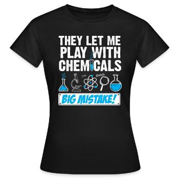 Chimiste Chimiste Chimiste Chimiste Technicien de laboratoire de chimie - T-shirt Femme - noir - Devant - AI Model Female 172 dark (172cm)