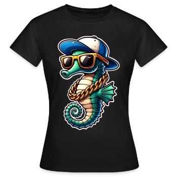 Hippocampe Hippocampe - T-shirt Femme - noir - Devant - AI Model Female 172 dark (172cm)