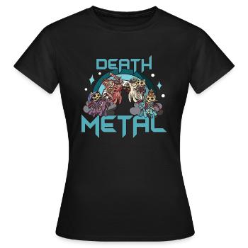 Death Metal Einhorn Pferd Skelett Katze - Frauen T-Shirt - Schwarz - Vorne - AI Model Female 172 dark (172cm)