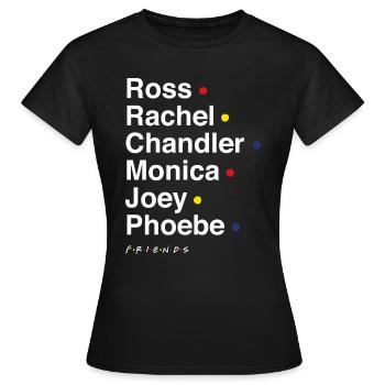 Friends Noms des Personnages - T-shirt Femme - noir - Devant - AI Model Female 172 dark (172cm)