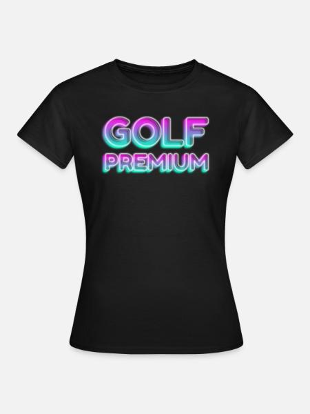 GOLF PREMIUM 80s 90s NEON GOLFER GREEN SLOGAN MOTIF - Women's T-Shirt - black