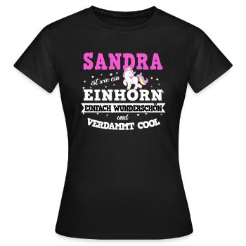Sandra Mädchen Frauen Namen Geschenk - Frauen T-Shirt - Schwarz - Vorne - AI Model Female 172 dark (172cm)