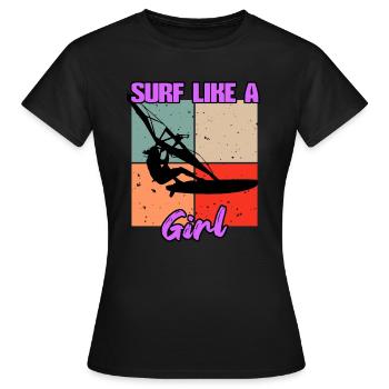 Windsurfing Windsurfer Windsurfing Women Gift - T-shirt Femme - noir - Devant - AI Model Female 172 dark (172cm)