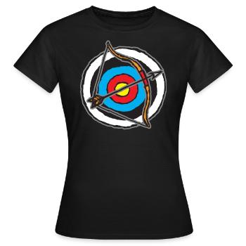 Bow and arrow target archer - Women's T-Shirt - black - Front - AI Model Female 172 dark (172cm)